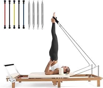 Foldable Pilates Reformer Machine,Extended 88in Metal Frame Pilates Equipment for Home Women Men Use Gym Workout & Advanced and Beginners Users , Dual Resistance System (Spring & Latex Tubes)