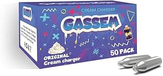 Whipped Cream Chargers N2O Nitrous Oxide 8-Gram Cartridge for Whipper Whipped Cream Dispenser (Packs of 50)