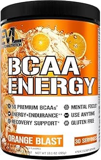 EVL BCAAs Amino Acids Powder - Rehydrating BCAA Powder Post Workout Recovery Drink with Natural Caffeine - BCAA Energy Pre Workout Powder for Muscle Recovery Lean Growth and Endurance - Orange Blast
