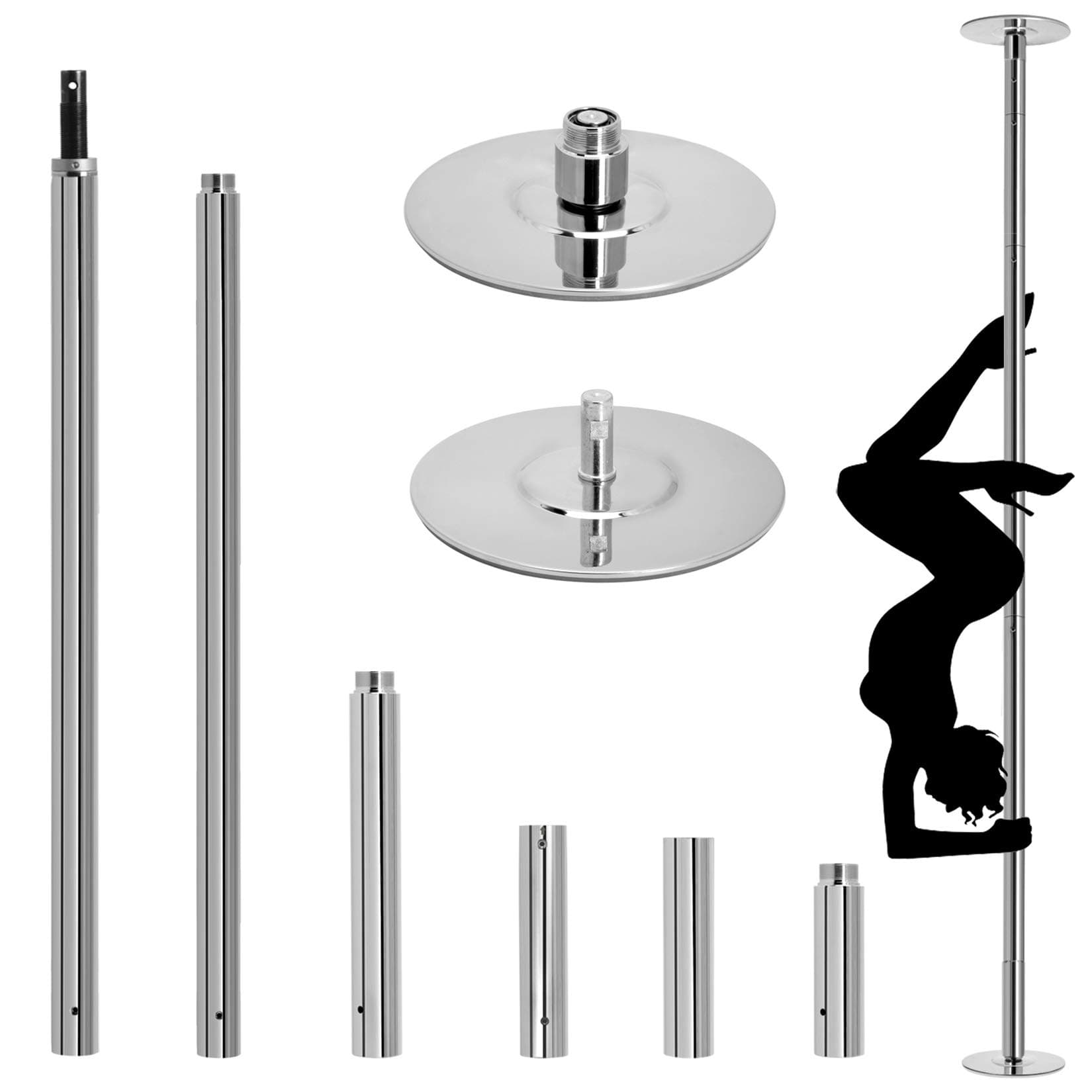 Professional Stripper Pole 45mm Spinning Dancing Pole with Adjustable Height 9.2FT Removable Dance Pole Kit for Exercise