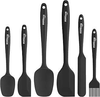 NileHome Silicone Spatula Set, 6 Pieces Food Grade Kitchen Utensils with Silicone Brush Heat Resistant BPA-free Rubber Spatula for Scraping, Baking, Cooking, Mixing