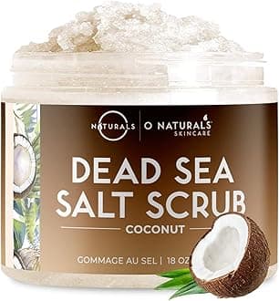 Coconut Dead Sea Salt Body Scrub – Natural Body Exfoliator Scrub, Skin Exfoliating Products for Body & Feet, Foot Exfoliator Scrub, Hydrating Body Scrub