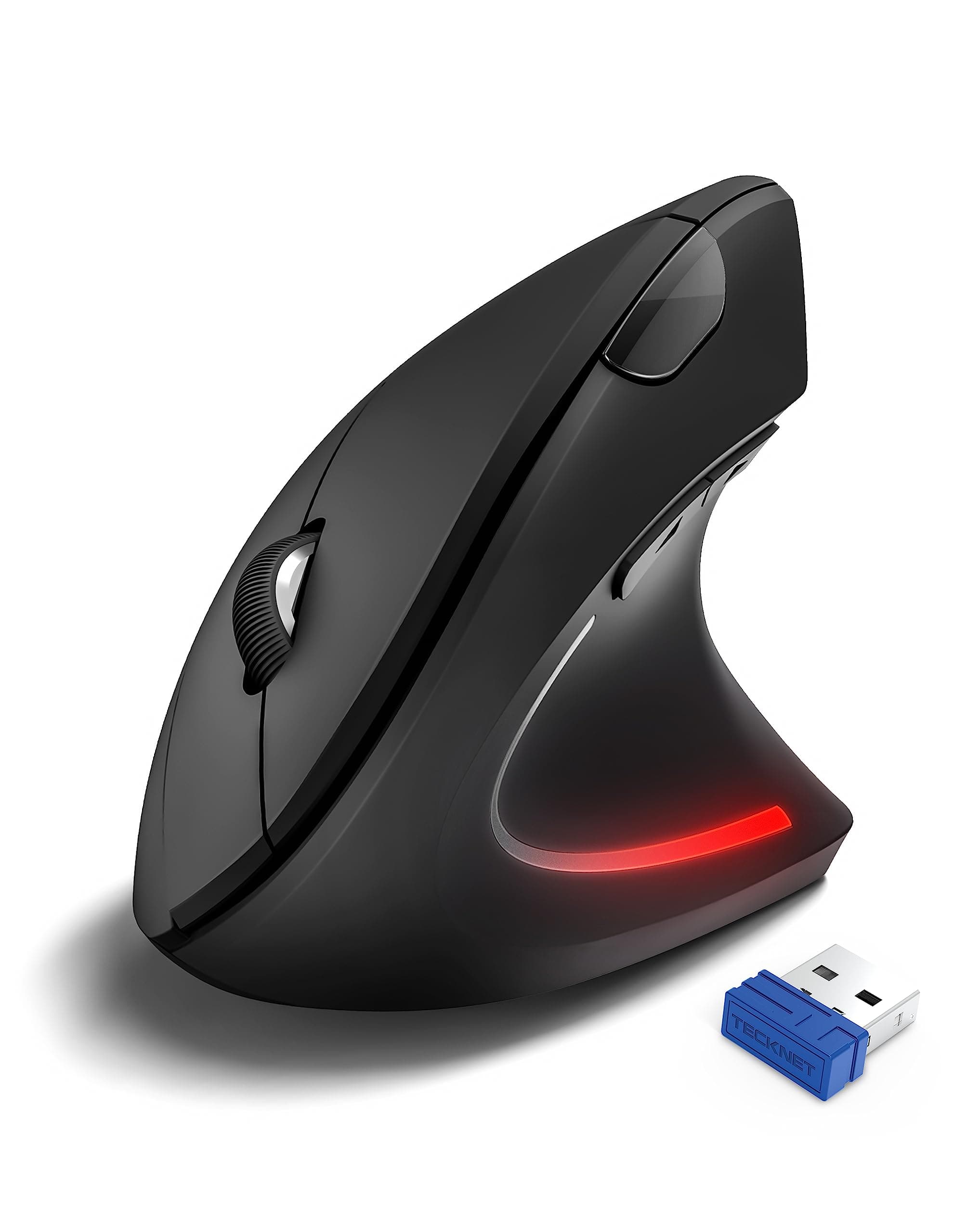 Ergonomic Mouse, 4800DPI Wireless Vertical Mouse 6-Button Silent Mouse with 5 Adjustable Levels DPI, USB Receiver, 2.4G Cordless Computer Mouse Optical Wireless Mouse for Laptop, PC, Mac