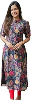 Sun Fashion And Lifestyle Women's Chanderi Stitched Printed Kurta for Women