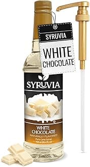 Coffee Syrup, White Chocolate Flavored Syrup for Drinks, Lattes, and Desserts – 25.4 fl oz, With Pump