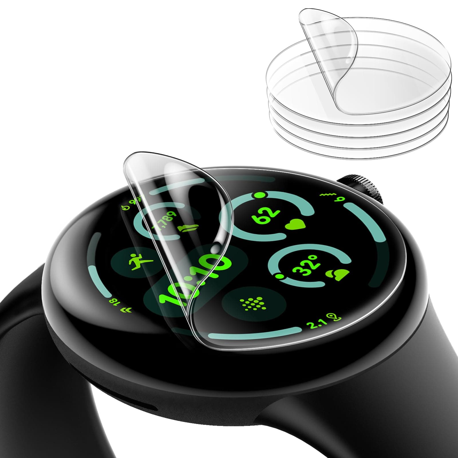 Screen Protector for Google Pixel Watch 4/3 45mm, Anti-Scratch Self-Healing Soft TPU Film, HD Clear, 6-Pack