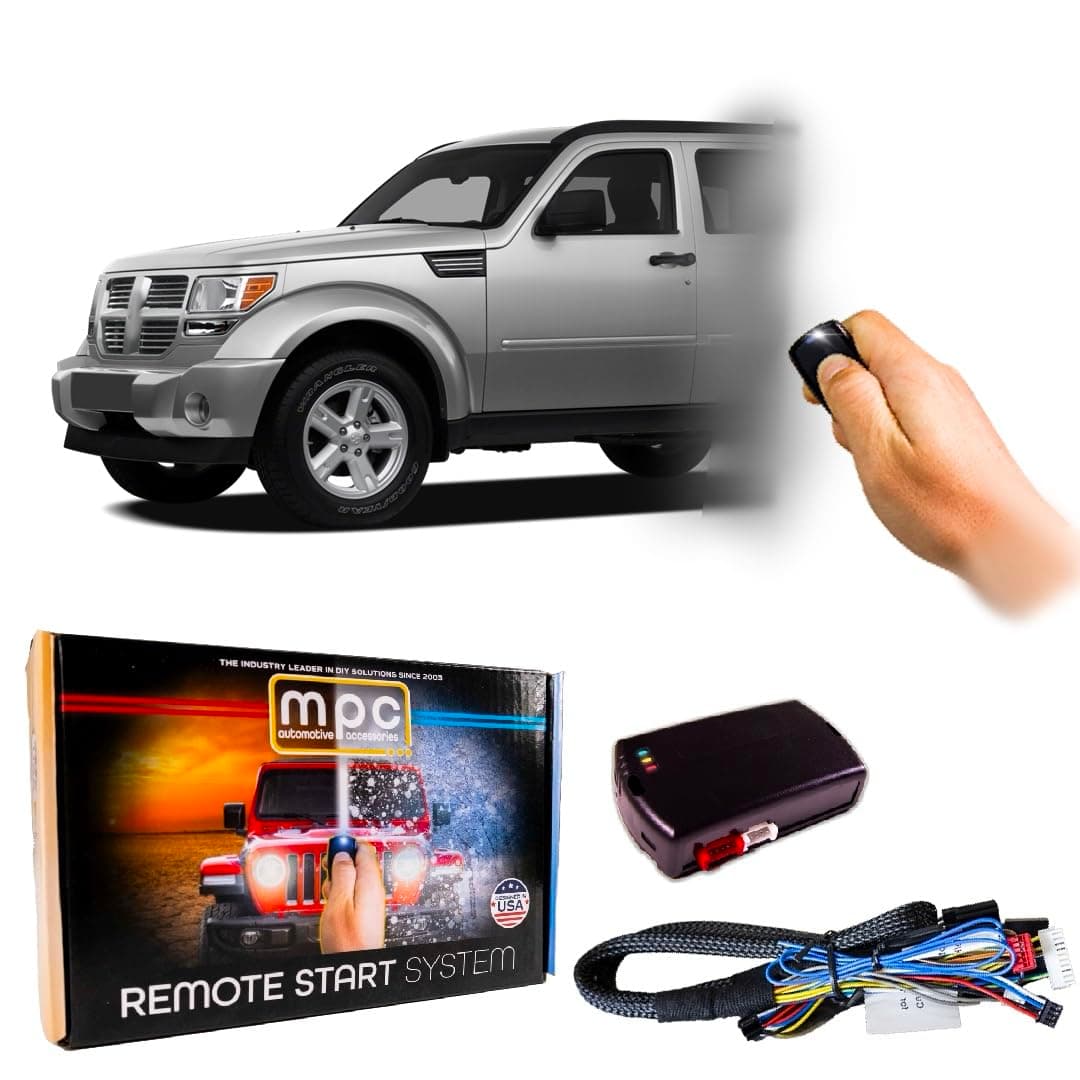MPC Factory Remote Activated Remote Start Kit Compatible with 2007-2011 Dodge Nitro - Plug-n-Play - Key-to-Start - Firmware Preloaded