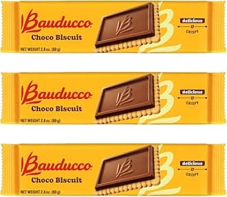 Bauducco Choco Biscuit Cookies, 2.8 oz (Pack of 3) - Crispy Chocolate-Filled Cookies - Perfect Sweet Snack or Dessert - Enjoy them with Coffee, Tea, or your favorite hot drink.