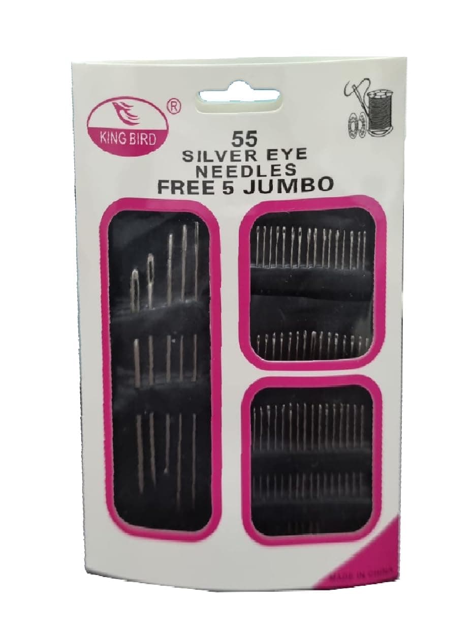 KING BIRD 55pcs One Second Needle Set Hand Sewing Needles Sets of Different Sizes