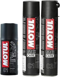 Combo of C2 Chain Lube (400 ml) and C1 Chain Clean for All Bikes (400 ml) (LBCH014) & Motul C1 Chain Clean for All Bikes (150 ml)
