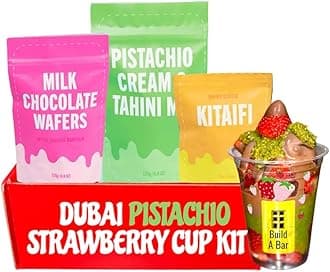 DIY Dubai Pistachio Chocolate Strawberry Making Kit Pistachio Butter, Knafeh/Phyllo Dough, Chocolate Valentines Day Gift