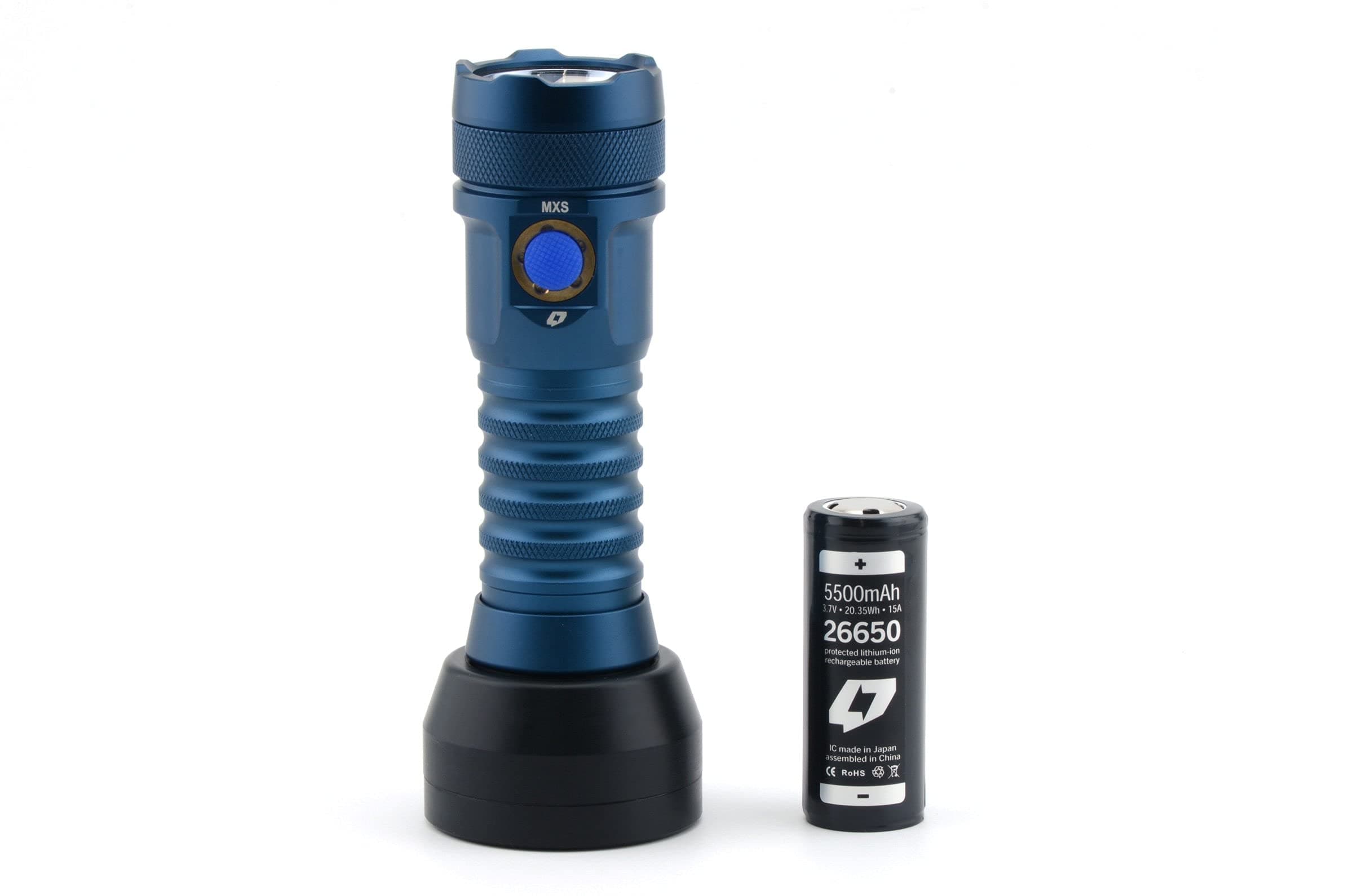 Foursevens Maelstrom MXS Standby Flashlight - Emergency House Flashlight with Inductive Charging Base - Blue