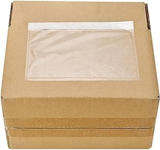 9527 Product 7.5" X 5.5" Clear Adhesive Top Loading Packing List/Shipping Label Envelopes 200 Pack White