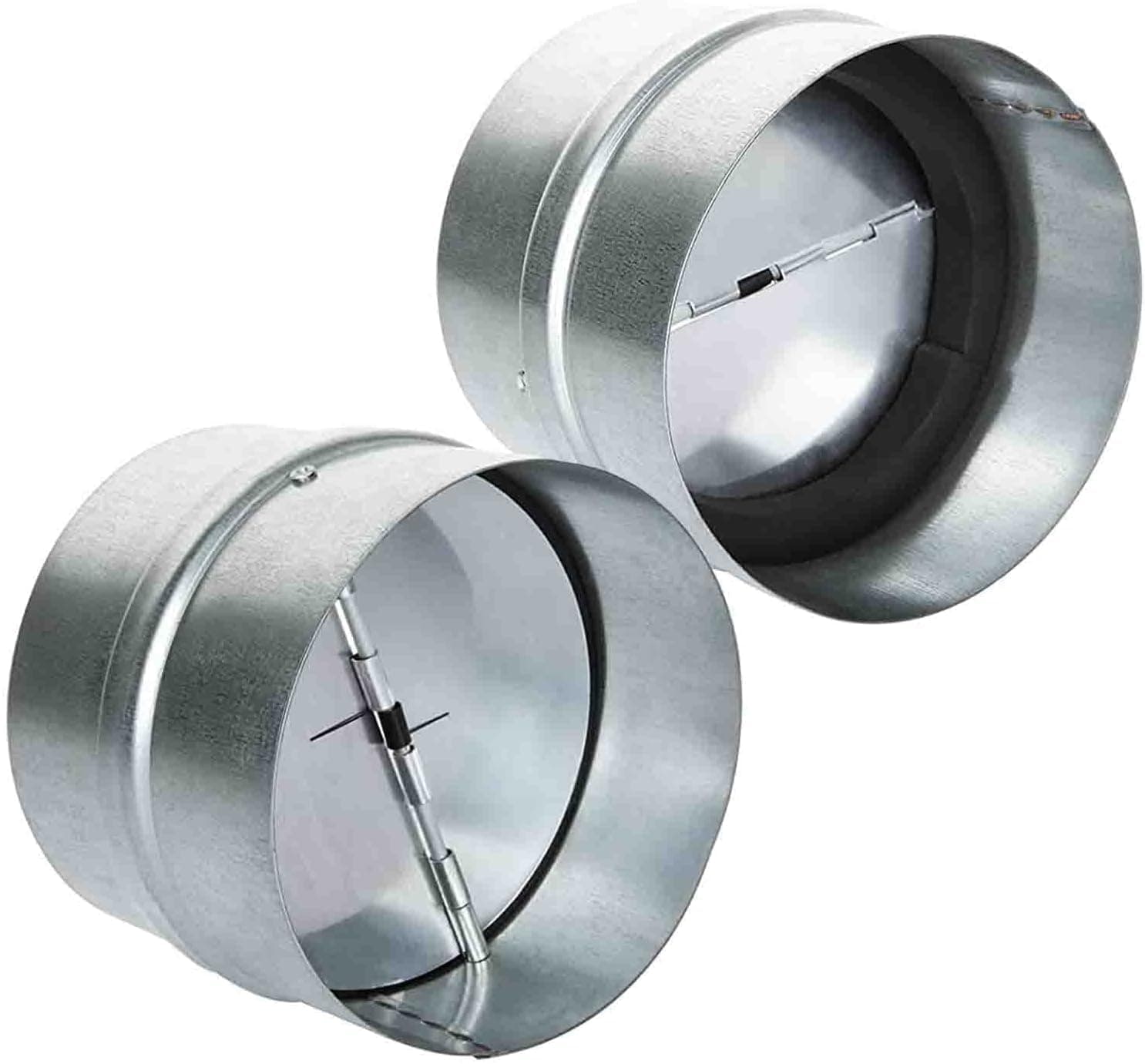 4 Inch Backdraft Damper, 2PCS Inline Springs Loaded Backflow Preventer Backflow Shutter, One-Way Airflow Ducting Insert for 4”Ducting in Range Hoods and Bathrooms Fans
