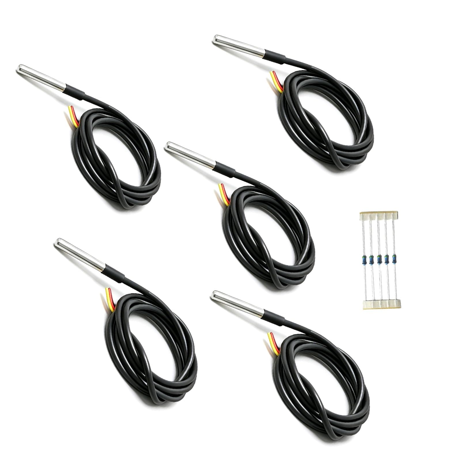 Gikfun 5PCS 1M DS18B20 Temperature Sensor Waterproof Digital Thermal Probe Sensor for Arduino EK1083