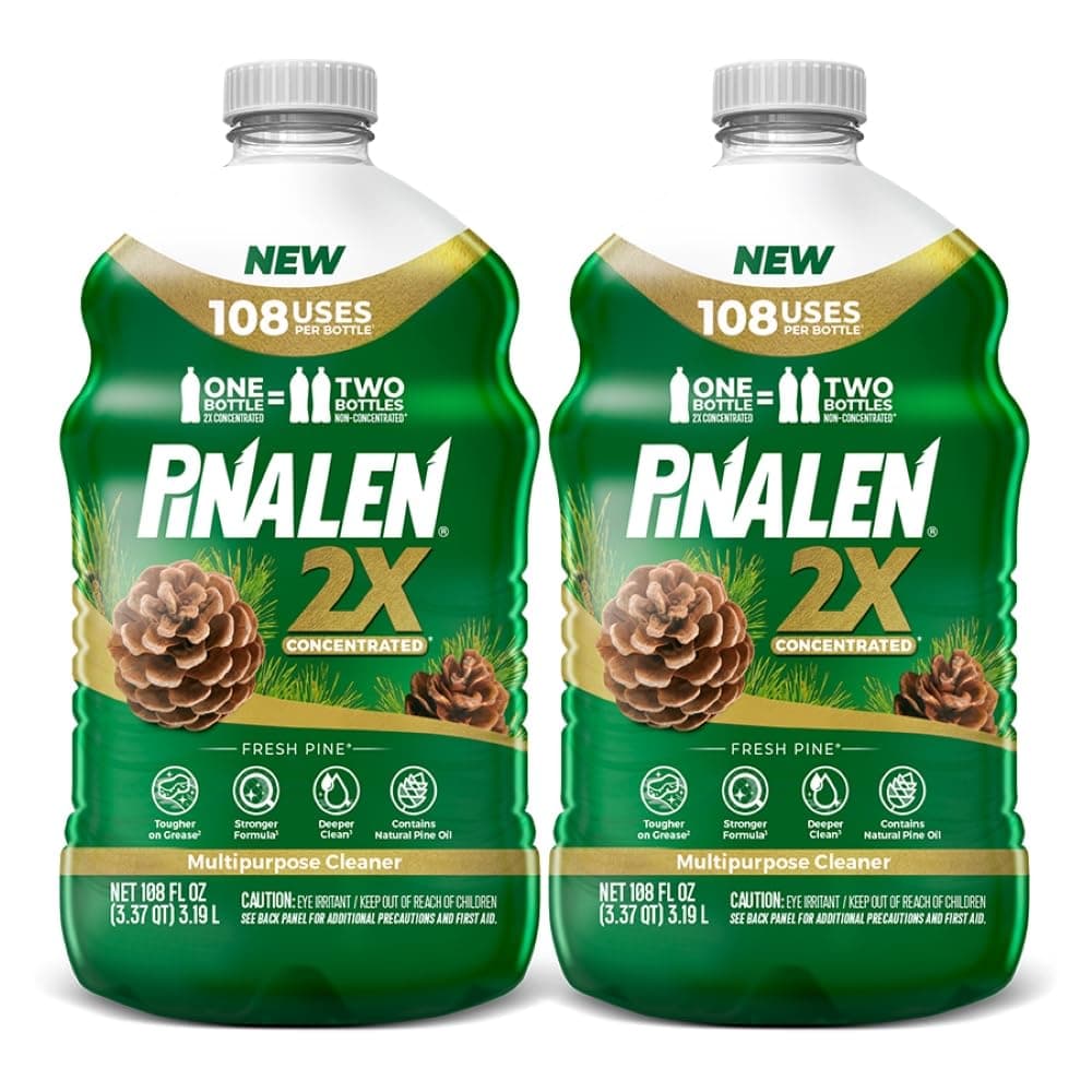 PINALEN 2X Max Aromas Concentrated Multipurpose Cleaner - Fresh Pine Scent - (2 Pack) 108 fl oz - All Purpose Cleaner for Kitchen, Bathroom, Floors & Outdoors