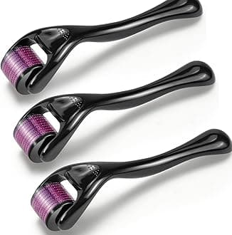 ProGrip Tools Derma Roller 0.5mm with 540 Titanium Needles : Skin Rejuvenation, Hair Growth, and Cellulite Reduction - Pain-Free Treatment for Thicker, Elastic Skin and Fuller Hair (Pack of 3)