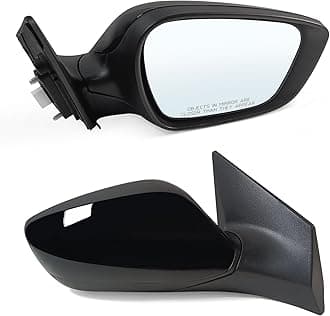 Right Passenger Side Mirror Assembly Fits 2011 2012 2013 Hyundai Elantra with Power Glass Heated and Manual Folding without Turn Signal Match to Black (5Pins)