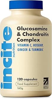 Glucosamine and Chondroitin High Strength Complex with MSM, Vitamin C, Ginger, Rosehip & Turmeric - 120 Premium Capsules Joint Care Supplements Made in The UK