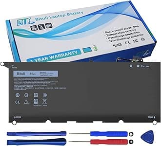 Bituli PW23Y Battery for Dell XPS 13 9360 3-9360-D1605G 13-9360-D1605T 13-9360-D1505 13-9360-D1505G 13-9360-D1609 13-9360-D1609G 13-9360-D1705 13-9360-D1705G 13-9360-D1805TG RNP72 TP1GT 0RNP72 60Wh