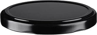 Metal Lug Cap 82 mm Lid for Glass Storage Jars and bottles (brand peerul) (Pack of 20, Black)