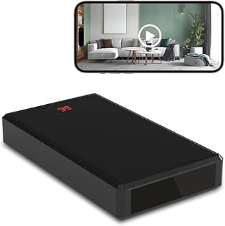Portable Charger for Hidden Camera, 1080P Full HD WiFi Spy Camera, Discreet Wireless Babysitter Camera, Mini Secret Security Surveillance for Indoor Use and