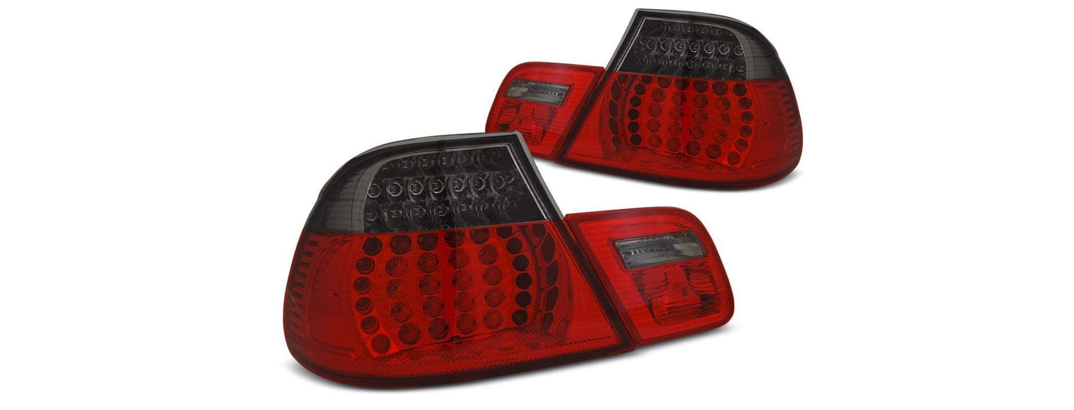 LED Rear Lights VR-718 Tail Light Assembly Tail Lamp 1 Pair Driver And Passenger Side Complete Set Red Smoke compatible with Bmw 3 Series E46 2003 2004 2005 2006 Coupe