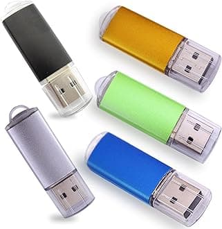 4GB 5PCS USB Flash Drives 2.0 Metal Key Memory Thumb Stick Pendrives Mixture Colors