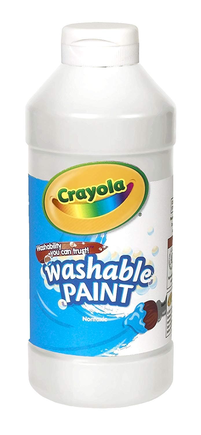 Washable Paint, White Art Tools, Plastic Squeeze Bottle, Bright, Bold Color, 16 Ounce - 54-2016-053
