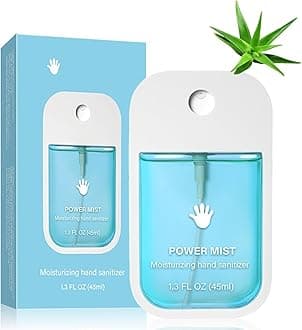 Power Mist Hydrating Hand Sanitizer Spray for Adults and Kids, Portable Hand Sanitizer Spray Travel Size, Ha/nd Saniti/ser, Mini500-Sprays Each, Multi-Flavor (Aloe)