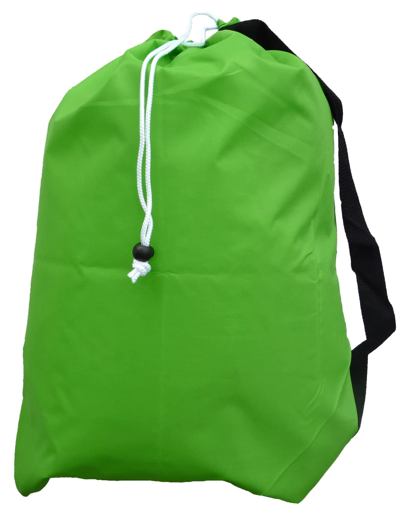 Small Laundry Bag with Drawstring, Carry Strap, Locking Closure, Color: Lime Green, Size: 22x28