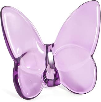 Lioaeust Crystal Butterfly Figurines,Flying Butterfly Figurine Decor Crystal Cut Glass Butterfly Ornament Statue Animal Collectible Gift Home Ornament Decor (Violet)