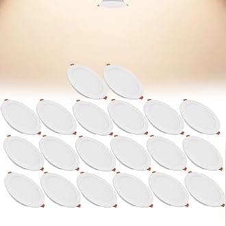 12W LED Recessed Ceiling Spotlights, 4000K Neutral White Ultra Slim Panel Light, Cut Φ110-130mm, AC110-240V Round Downlights for Living Room Office, 20 Pack