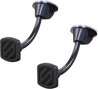 Mwdm2Pk Ub Magicmount Magnetic Car Phone Holder Mount With Suction Cup 360 Degree Adjustable Head, Universal All Devices Flex Neck Pack Of 2, Black, 2