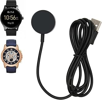 Charger for Fossil Gen 2 3 Magnetic Smart Watch Charger USB Smartwatch Charging Cable with Dock, Smartwatch USB Charging Cable for Fossil Gen 2 3(Black)