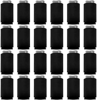 Can Cooler Sleeves Blank Poly Foam (24, Black)