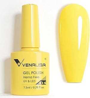 VENALISA Yellow Gel Nail Polish 1 Pcs Bright Yellow Color Summer Gel Polish Soak Off DIY at Home Manicure Salon Nail Art For Girls Women