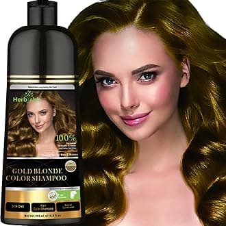 Herbishh Hair Color Shampoo for Gray Hair – Natural Hair Dye Shampoo – Colors Hair in Minutes–Long Lasting–500 Ml–3-In-1 Hair Color–Ammonia-Free | Herbishh (Gold Blonde)