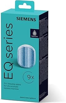 SIEMENS Multipack TZ80032A, 9 descaling tablets, protects against corrosion, Suitable for Fully Automatic Coffee Machines of the EQ Series, as well as Fully Automatic Built-in Machines
