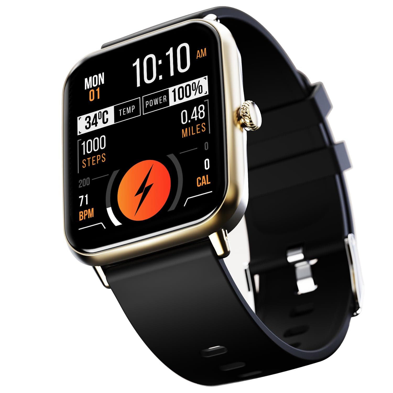 Ninja Call Pro Plus Smart Watch 1.83 inch with Bluetooth Calling, AI Voice Assistance, 100 Sports Modes IP67 Rating, 240 * 280 Pixel High Resolution (Gold Black)