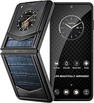 VERTUIRONFLIP Alligator Skin Flip Cell Phone, Unlocked Android 5G Smartphone, Foldable Design, One-Hand Control, 50MP Camera, 12G+512G, Dual SIM, 6.9" 120Hz OLED, 65W Fast Charge (Navy Blue)