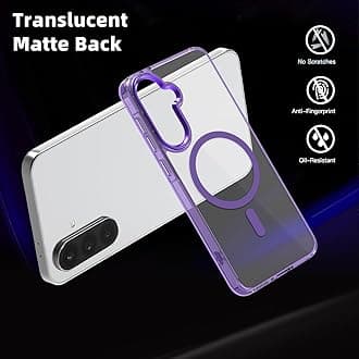 Lunivop for Samsung Galaxy A56 Case/Galaxy A36 Case Hard [Compatible with Magsafe ] Yellowing Resistant Magnetic Cover Clear para 6.7 inch 2025 Rugged Best Phone Cases Purple