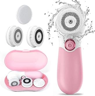 Spin Brush Face Cleanser with 3 Brush Heads for Deep Cleansing Exfoliation and Massaging