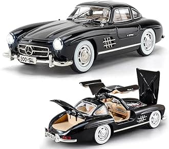 1:24 SL300 Vintage Toy Car Classic Model Toy Car for Kids Diecast Metal Cars Light Sound Pullback Openable Door