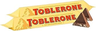 Toblerone Swiss Milk Chocolate with Honey and Almond Nougat Pack of 2 Pouch, 2 X 50 Gram