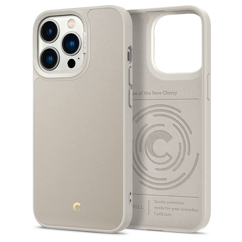 CYRILL Leather Brick Designed for iPhone 13 Pro Case (2021) - Cream