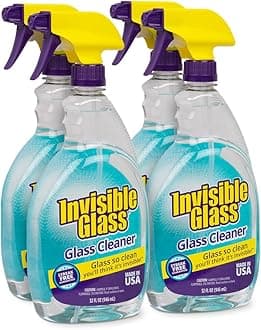 Invisible Glass 92194-4PK 32-Ounce Cleaner and Window Spray for Home and Auto for a Streak-Free Shine Film-Free Glass Cleaner and Safe for Tinted and Non-Tinted Windows and Windshield Film Remover