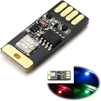 ICBEAMER USB RGB Multi-Color LED Night Light | Control by Music or 1 Touch for Changing Color | Plug-in Miniature/Nano Car Interior Center Console Ambient Accent Lighting