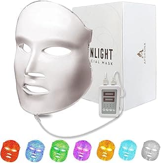 FDA cleared LED Facial Skin Care Mask MOONLIGHT PRO 7 Color Treatment Photon Mask (White)