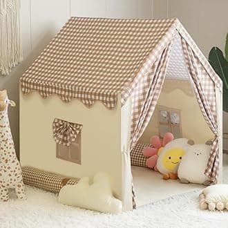 Play Tent with Star Lights, Colored Flags and Carry Bag, Playhouse for Kids,Kids Tent, Indoor Bed Tent for Toddler, Toys for Boy Girl Birthday Gift